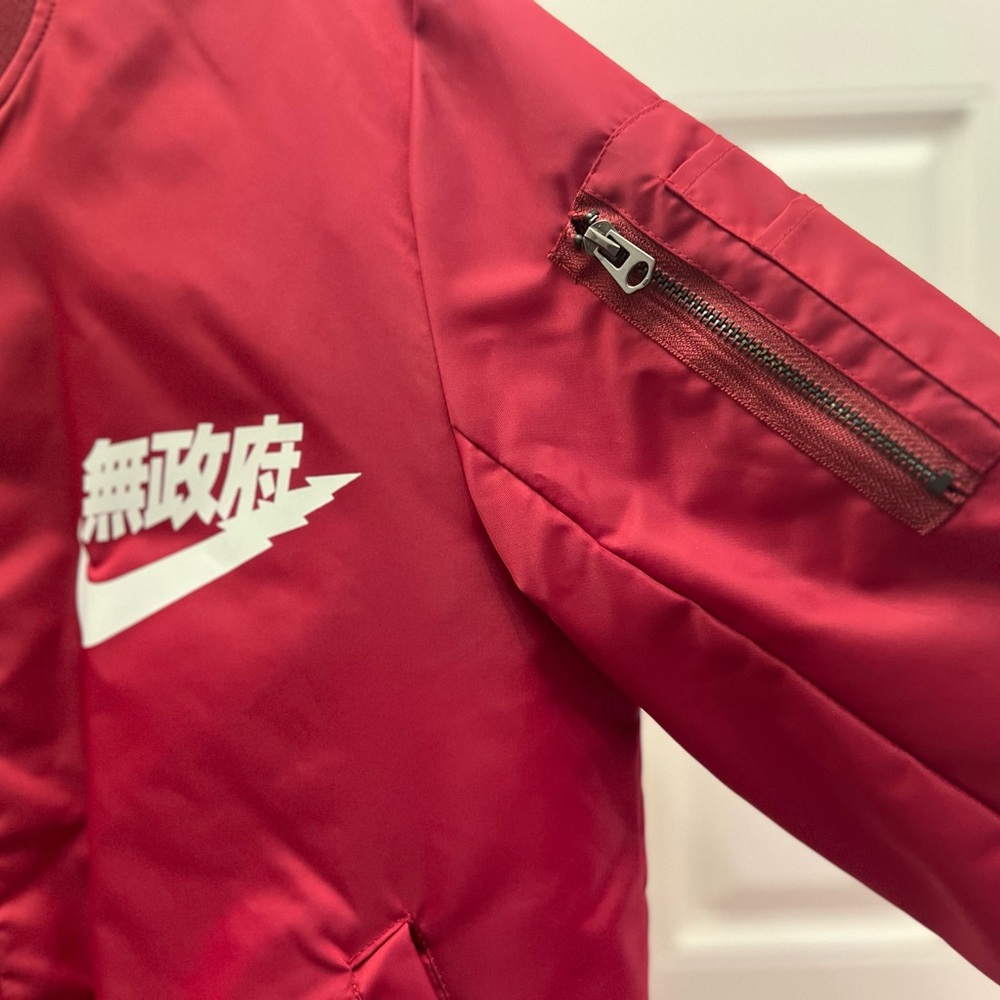 Yeezus Tour Kanye West Men's Full Zip Satin Bomber Yeezy Jacket Burgundy - Small - Picture 3 of 7